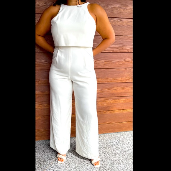 BHLND Jill Stuart White Wedding Jumpsuit size 8 - Picture 1 of 7